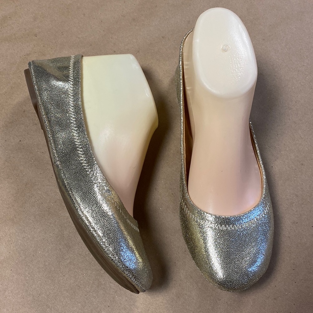 5/$50 Lucky Brand Metallic Gold Emmie Ballet Flats